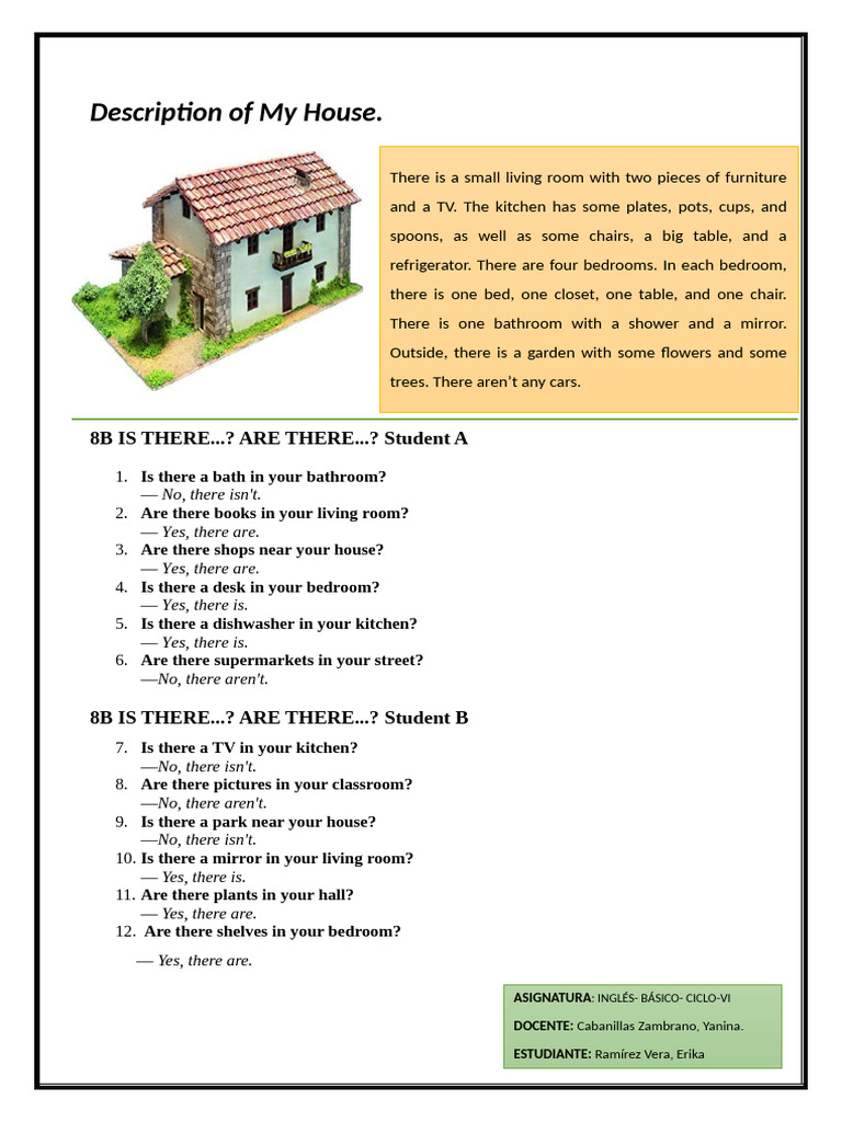 Describing My House in English | PDF