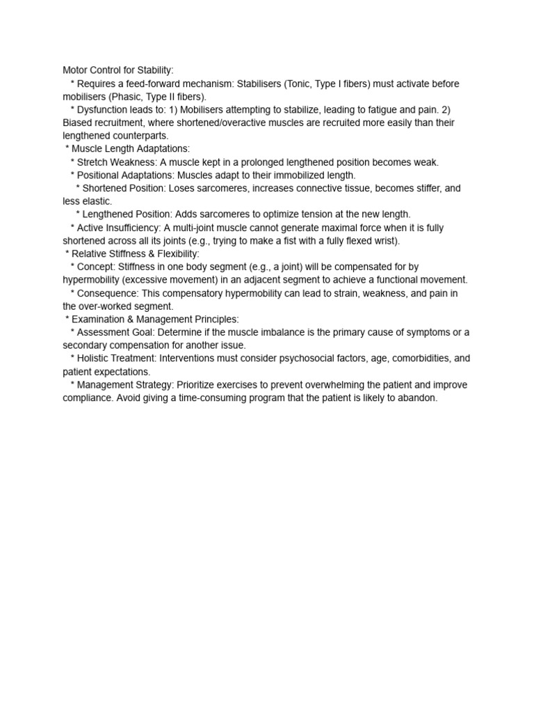 Motor Control and Muscle Adaptations Guide | PDF