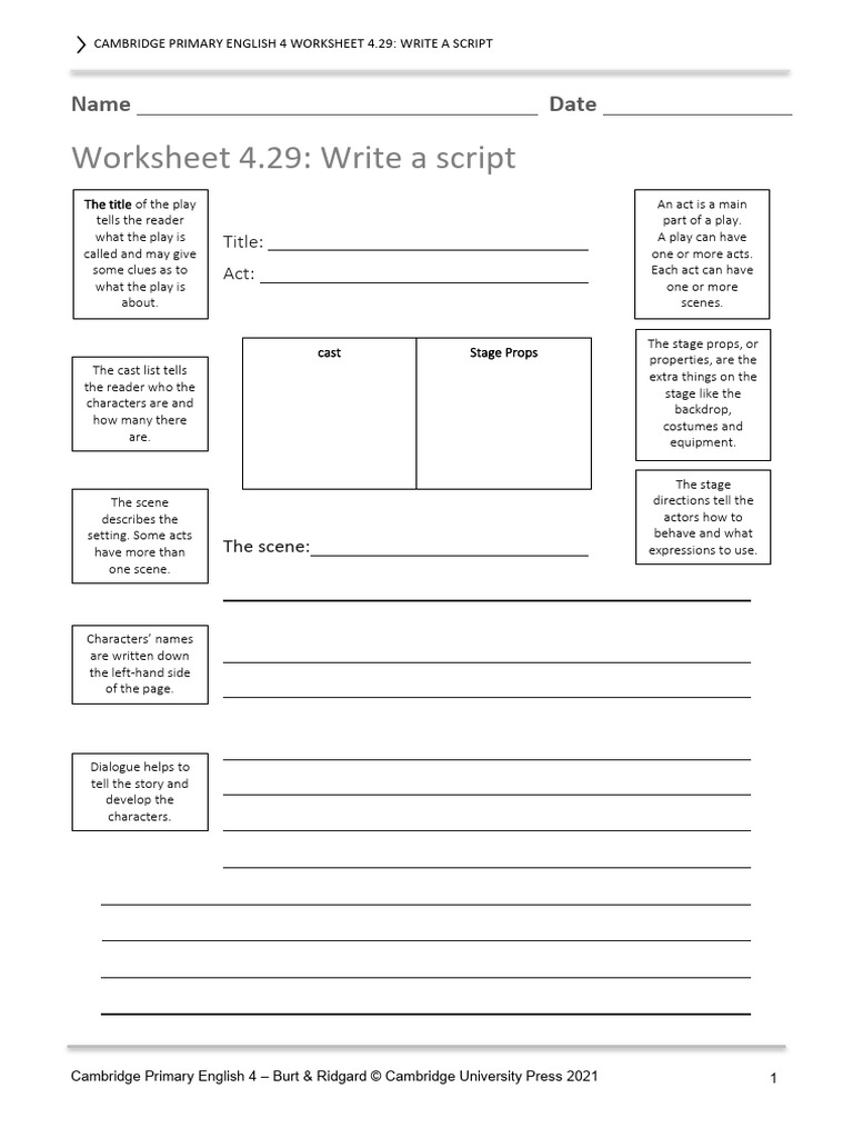 Grade 6 English: Writing a Script | PDF