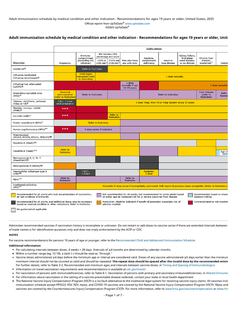 2025 Adult Immunization Schedule USA | PDF | Vaccines | Health Sciences