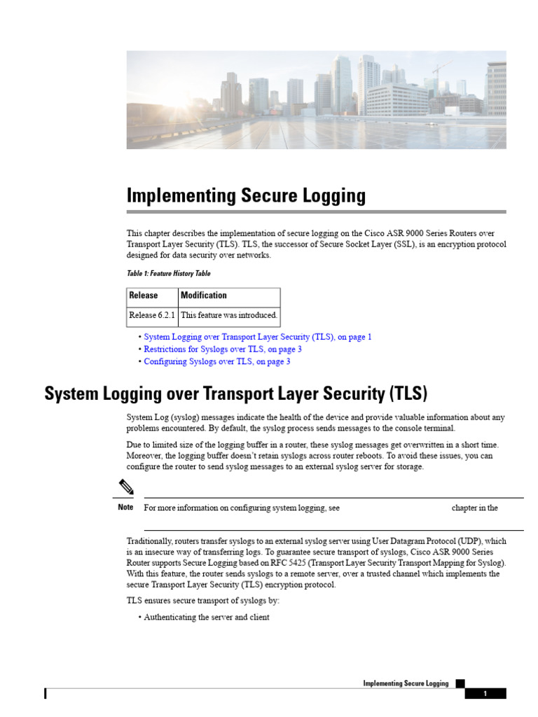Secure Logging on Cisco ASR 9000 | PDF | Transport Layer Security ...