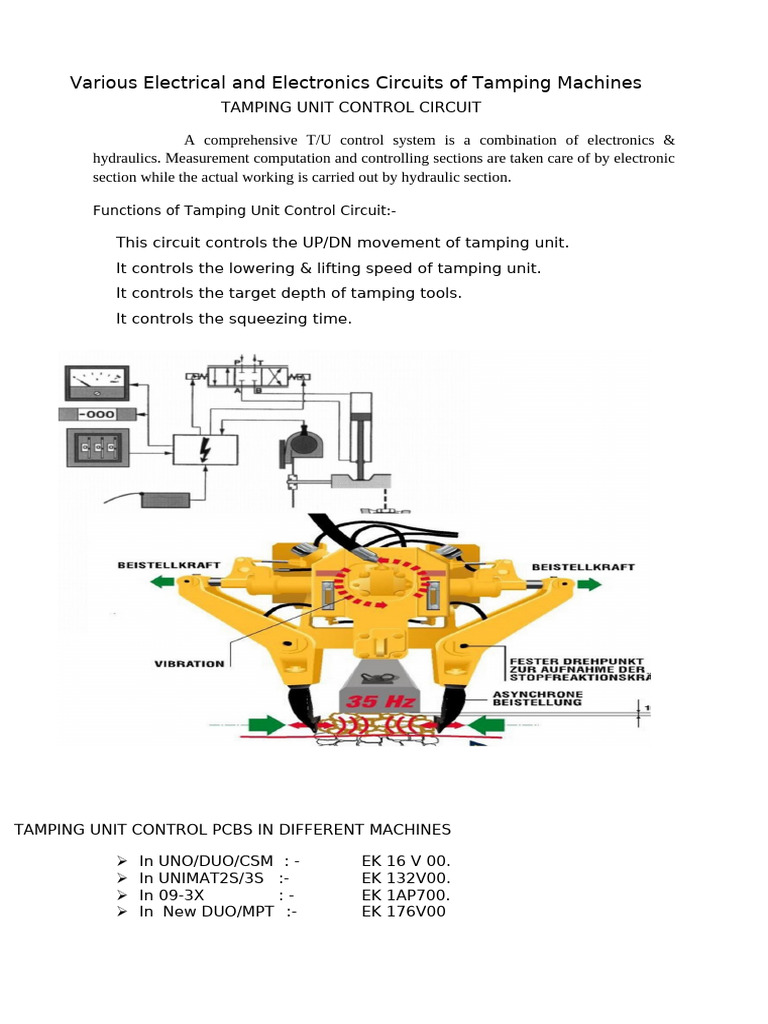 Tamping Machine Electrical Circuits Guide | PDF | Relay | Power Supply