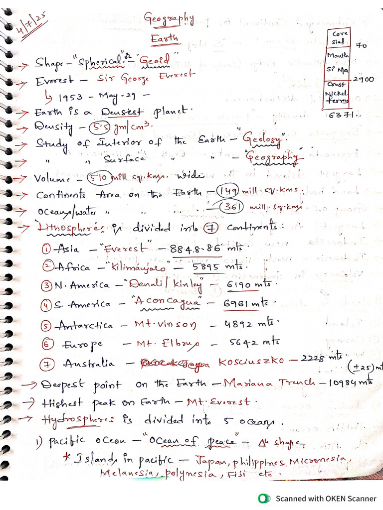 Geography Notes PDF | PDF