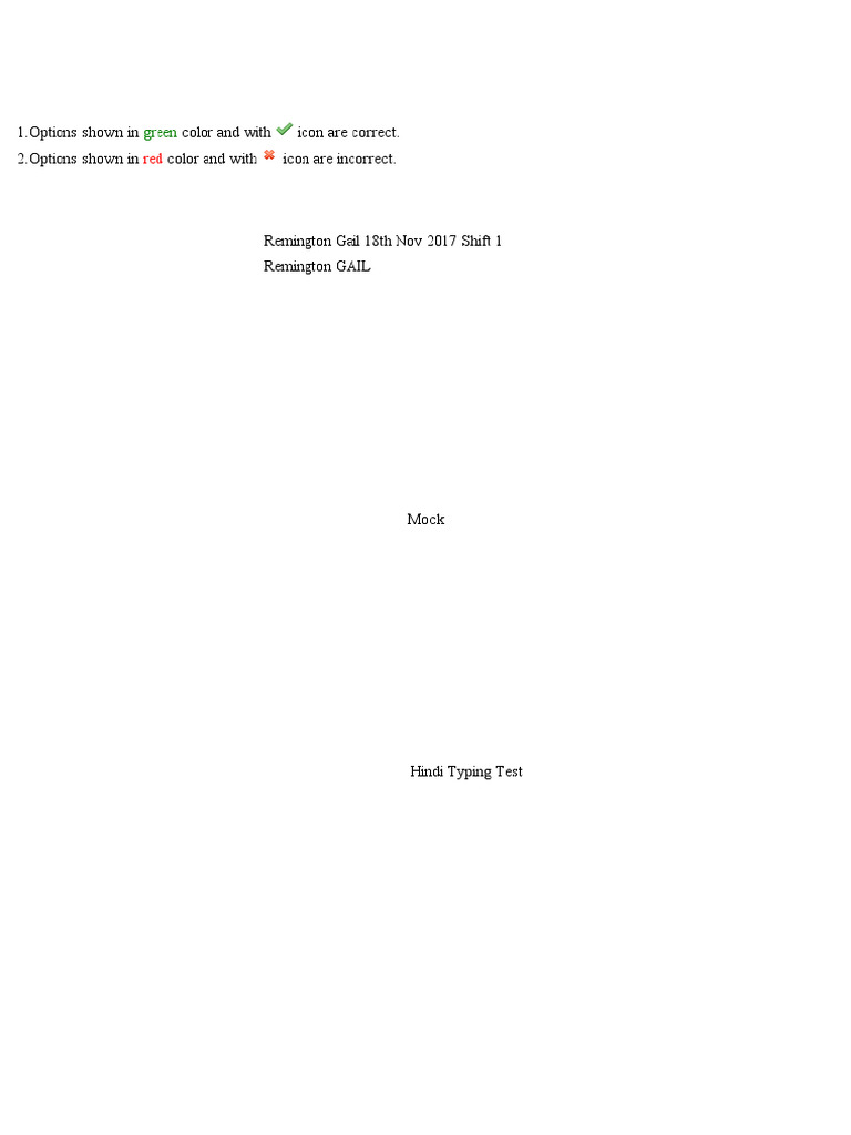 English Typing Test Model Paper | PDF
