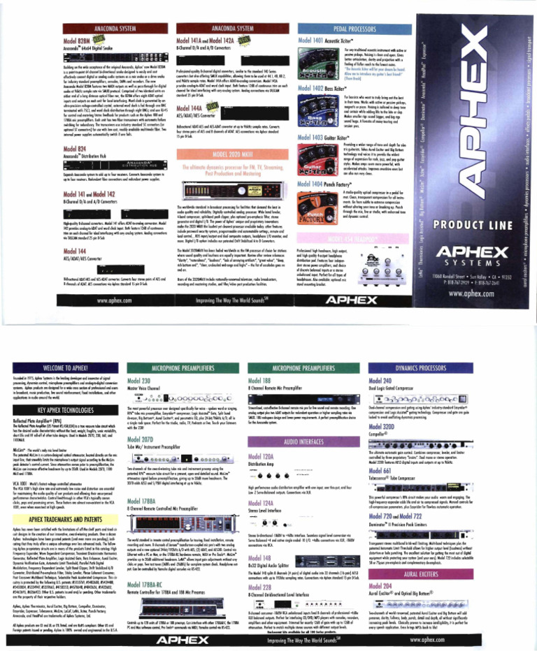 Aphex Anaconda Model 828M Overview | PDF | Microphone | Signal Processing