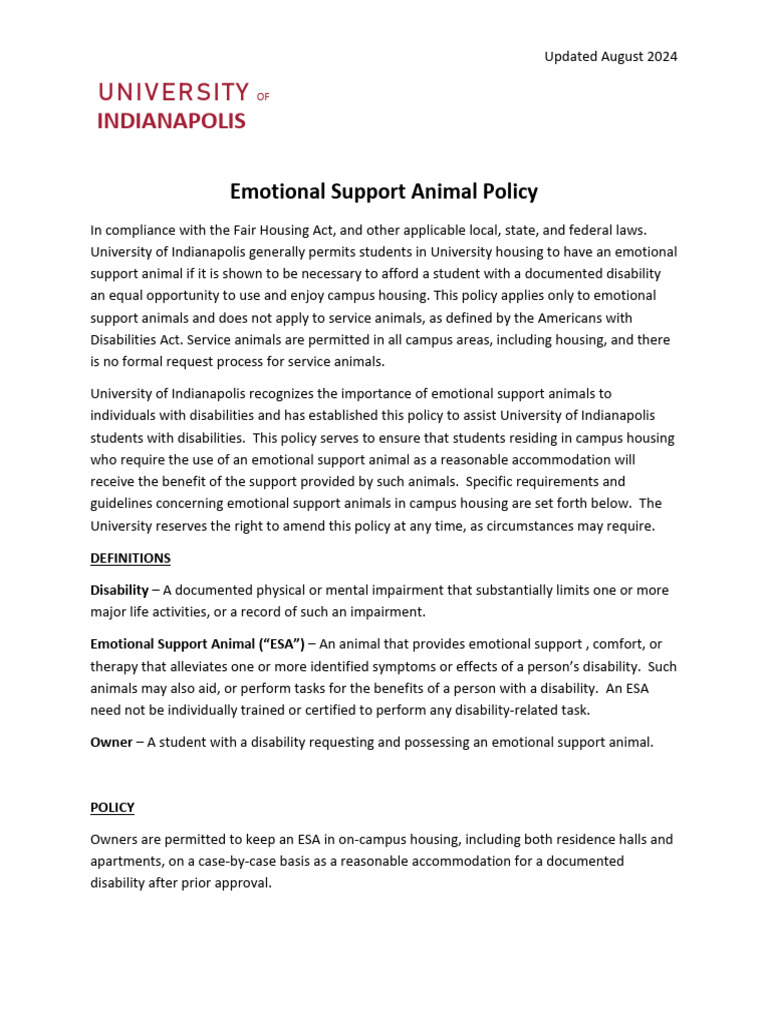 ESA Form Requirements for Students | PDF