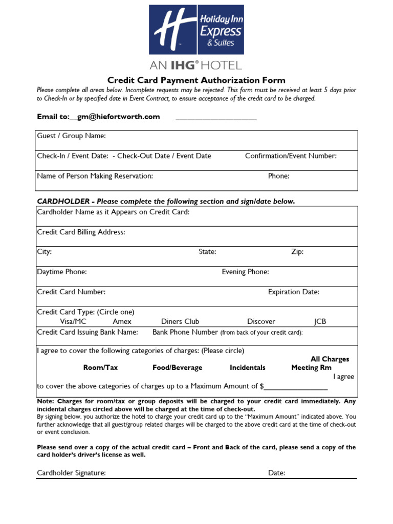 Free Credit Card Authorization Form | PDF | Credit Card | Payments