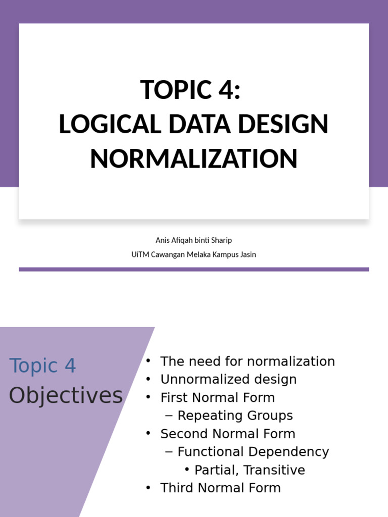 Data Normalization in Database Design | PDF | Computing | Information ...