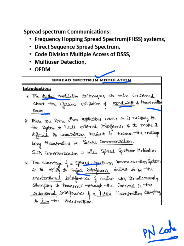 Spread Spectrum Communication Techniques | PDF