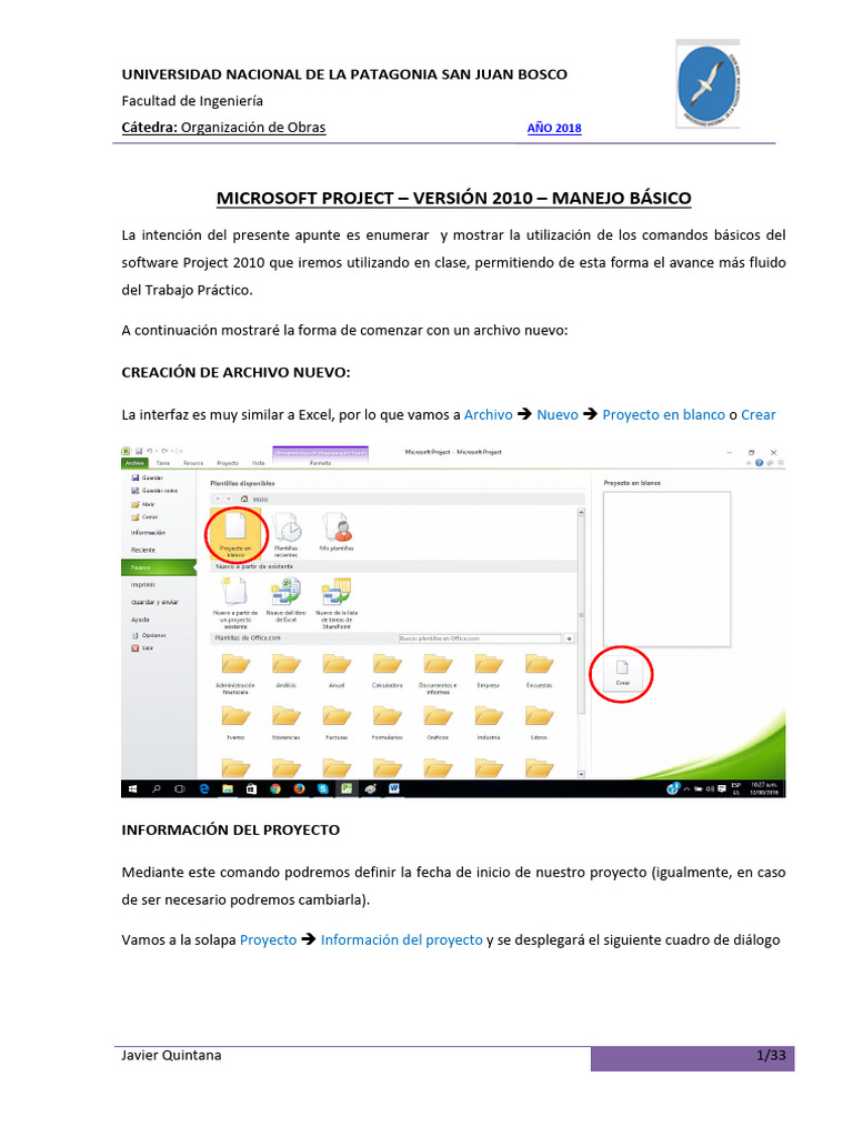 Guía Básica de Microsoft Project 2010 | PDF | Informática