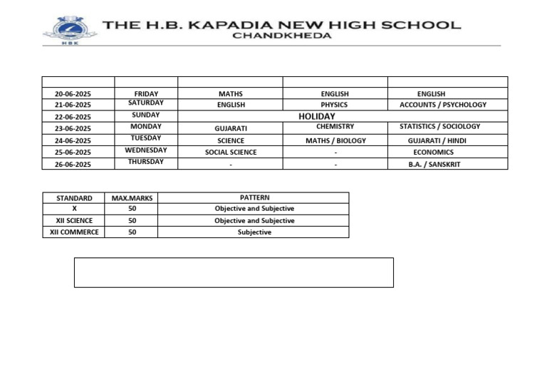 June 2025 Revision Exam Schedule | PDF
