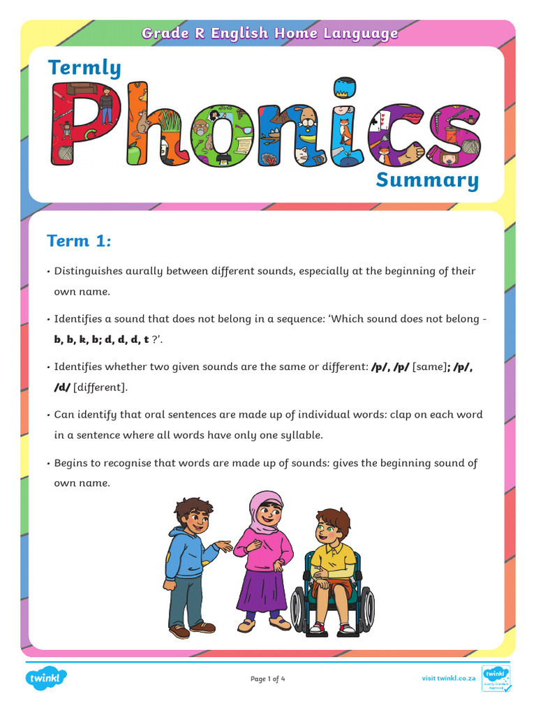 Grade R English Sound Recognition Skills | PDF | Syllable | Word