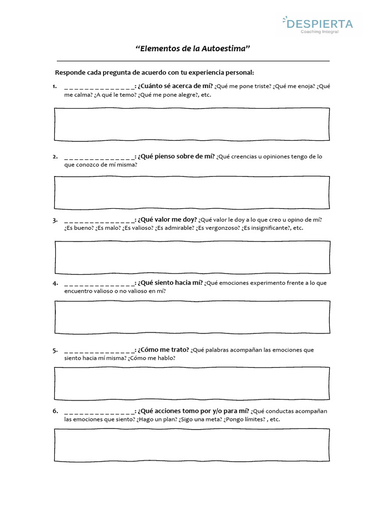 Elementos Clave de la Autoestima | PDF