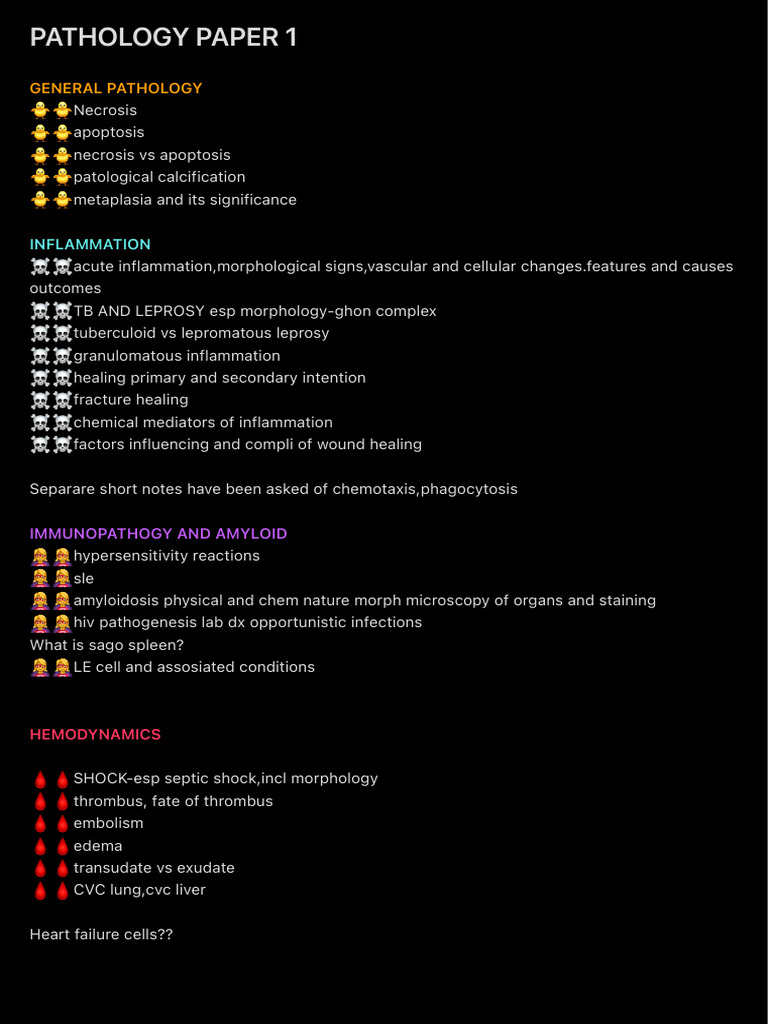 Pathology Paper 1 | PDF | Anemia | Inflammation