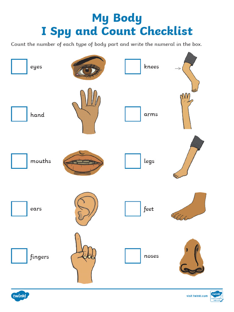 Body Parts Counting Checklist | PDF