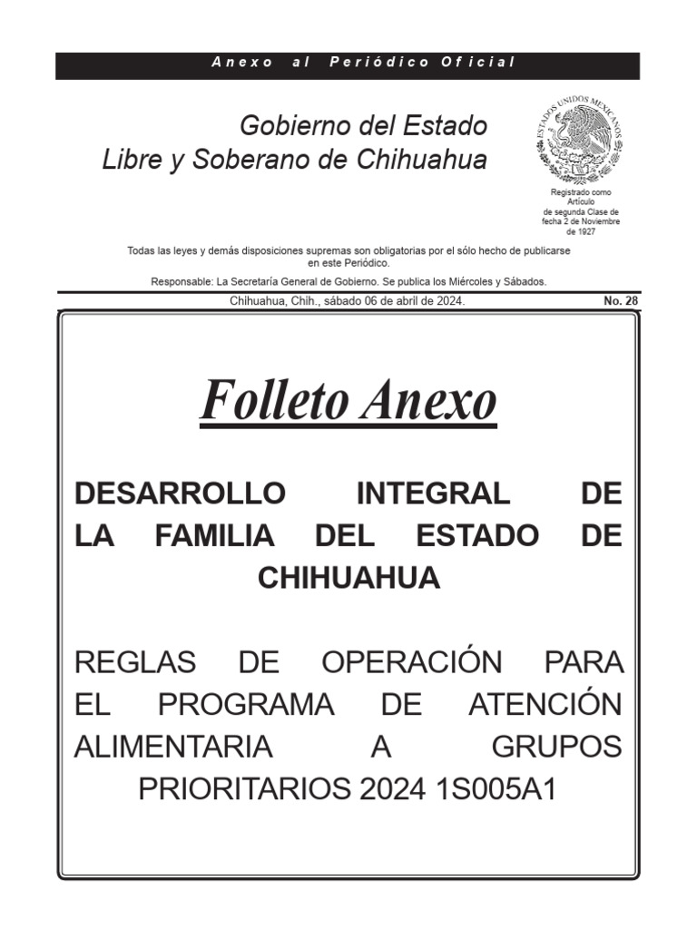 Reglas de Operacion Del Programa Atencion Alimentaria A Grupos ...