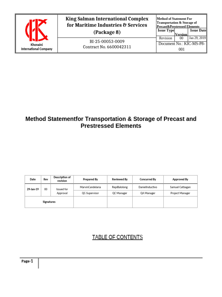 Precast Element Transport & Storage Method | PDF | Precast Concrete ...