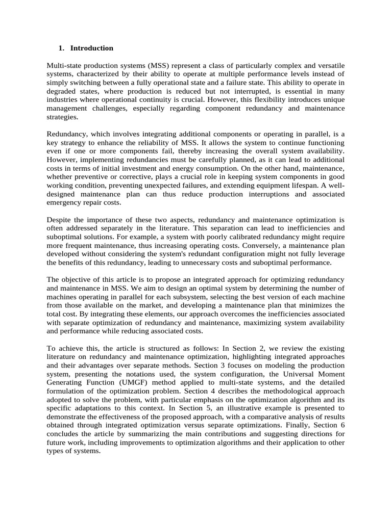 Optimize Redundancy & Maintenance in MSS | PDF | Mathematical ...