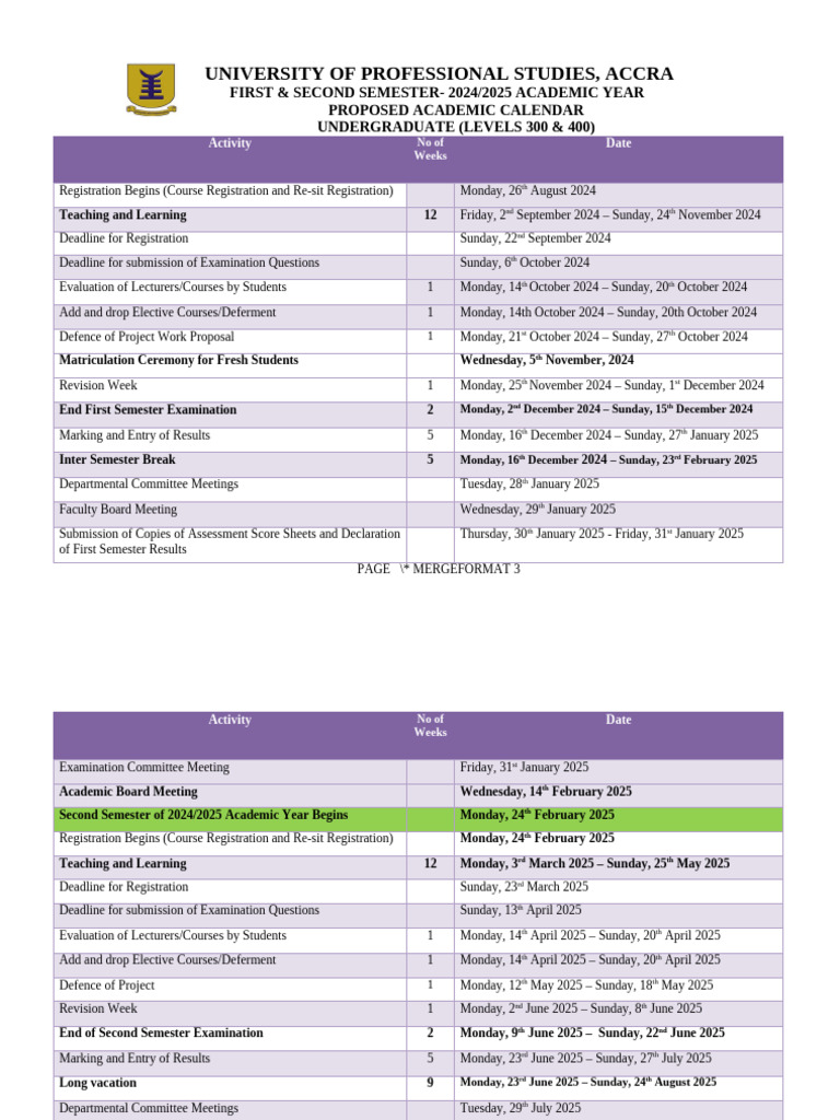 Upsa Academic Calendar 2024 25 Pdf Download