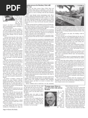 Waxman urges Metro to put safety first with subway decision--Beverly Hills Weekly, Issue #655