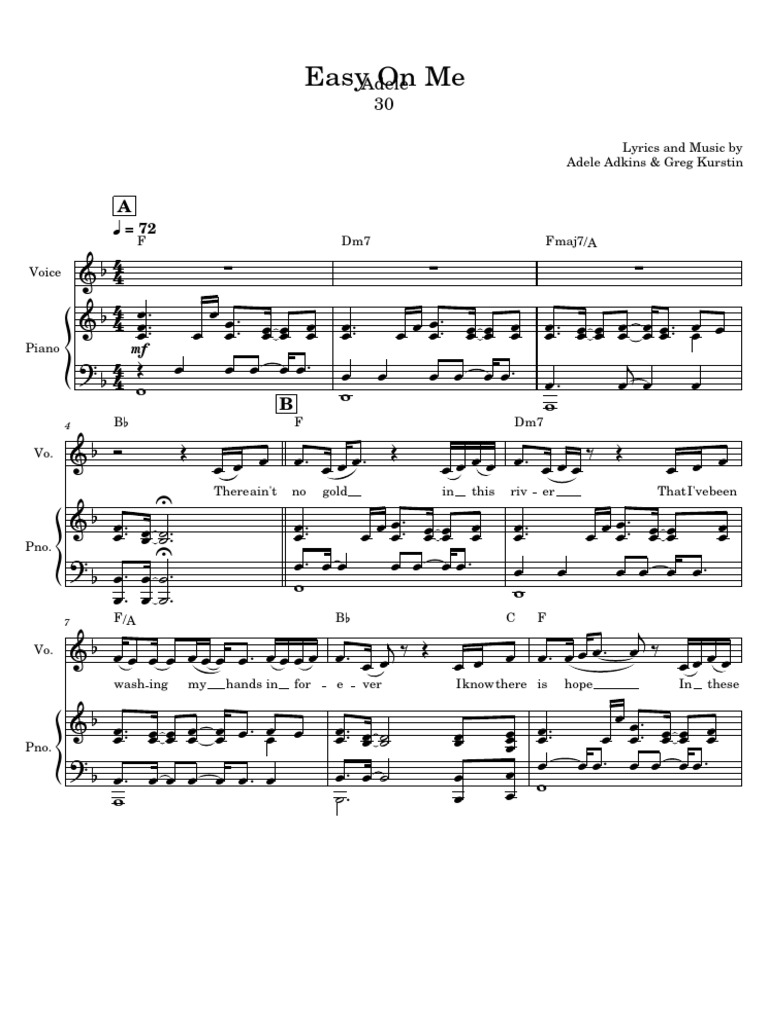 Easy On Me | PDF | Adele | Songs Written