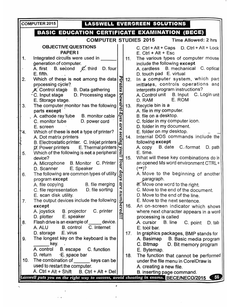 Bece 2015 | PDF