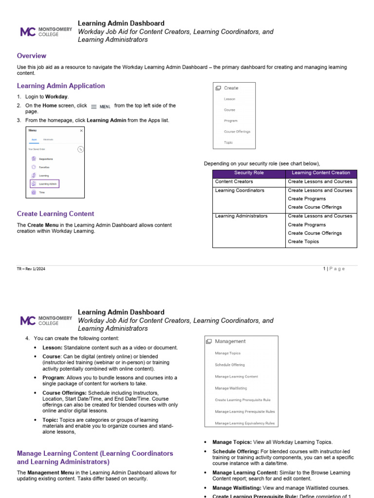Workday Learning Admin Dashboard Guide | PDF | Software | Computing