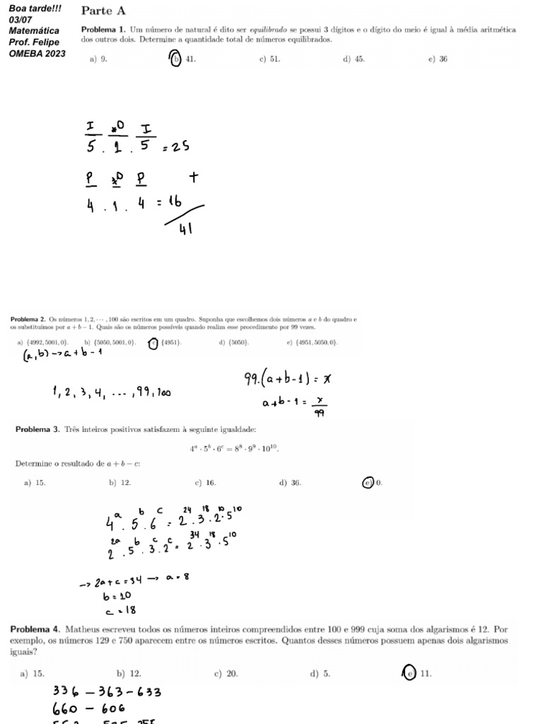 Aula Matematica WMTC Nivel 2 | PDF