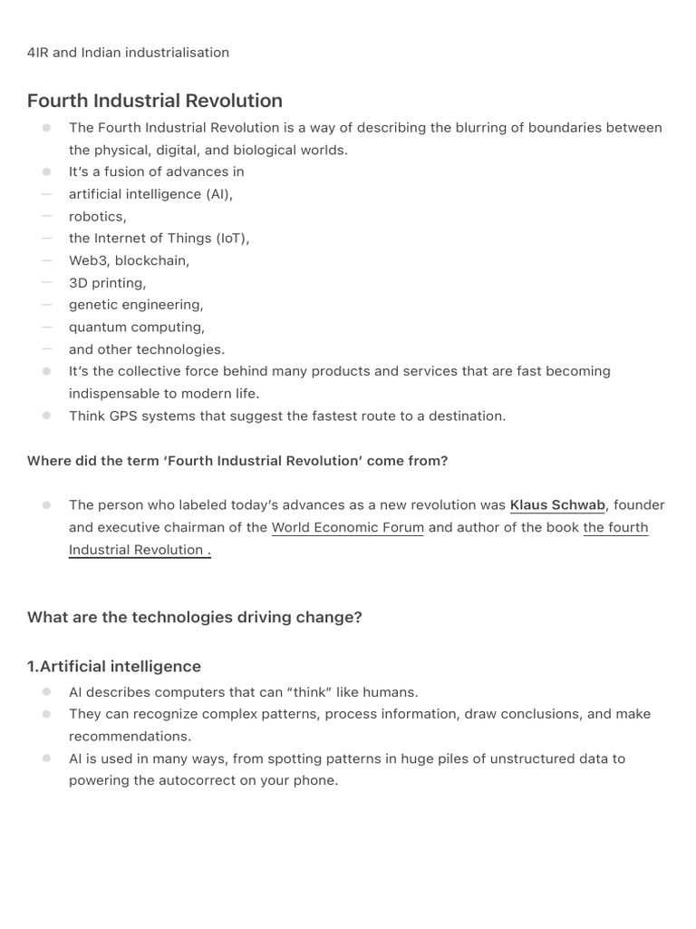 Fourth Industrial Revolution in India | PDF | Internet Of Things ...