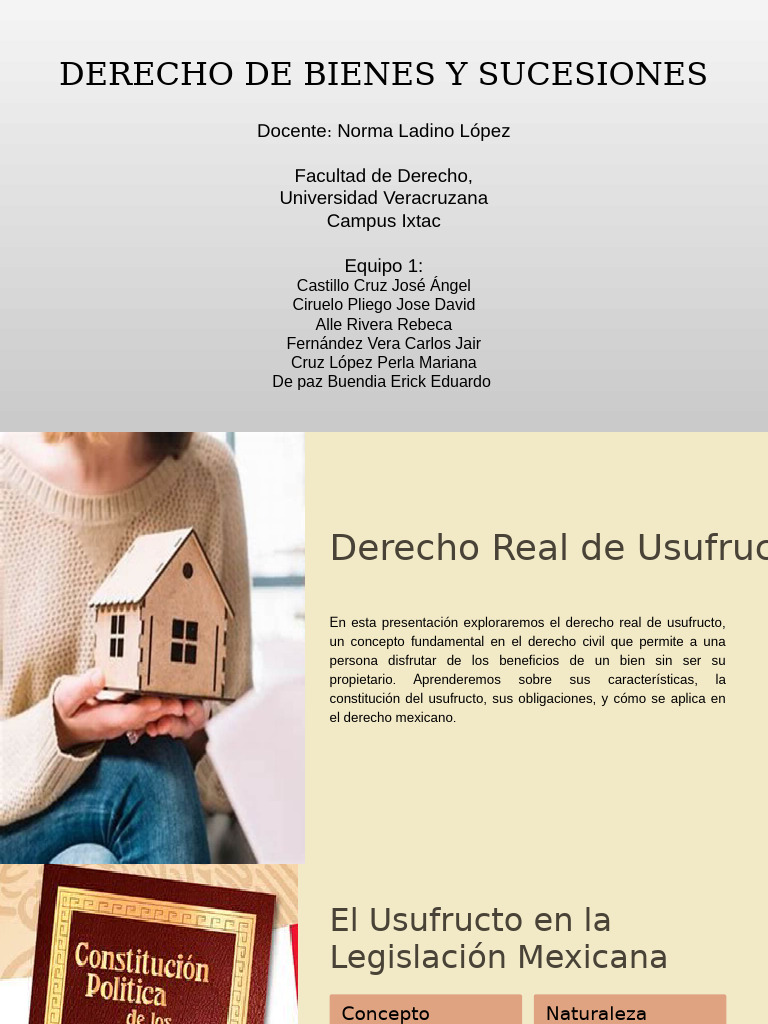 Derecho Real de Usufructo en México | PDF | Propiedad | Derecho civil ...