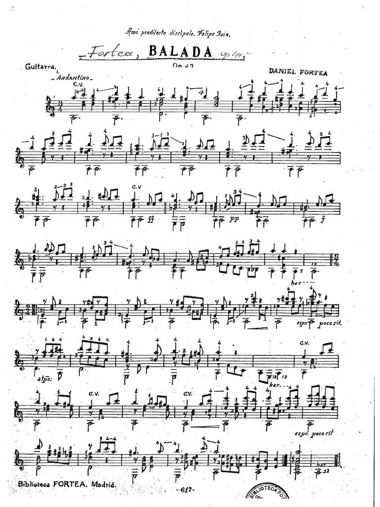 Fortea, Balada Op 47 | PDF