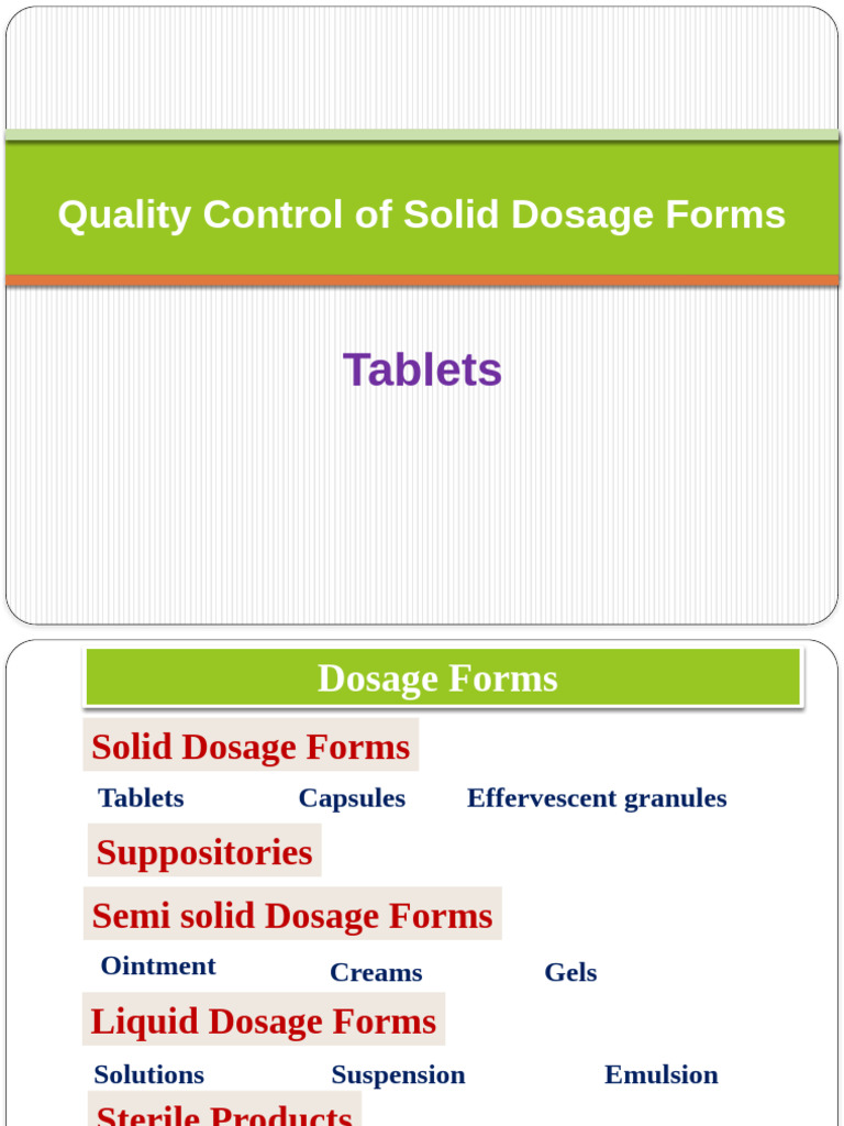 QC Testing for Tablets and Dosage Forms | PDF | Tablet (Pharmacy ...