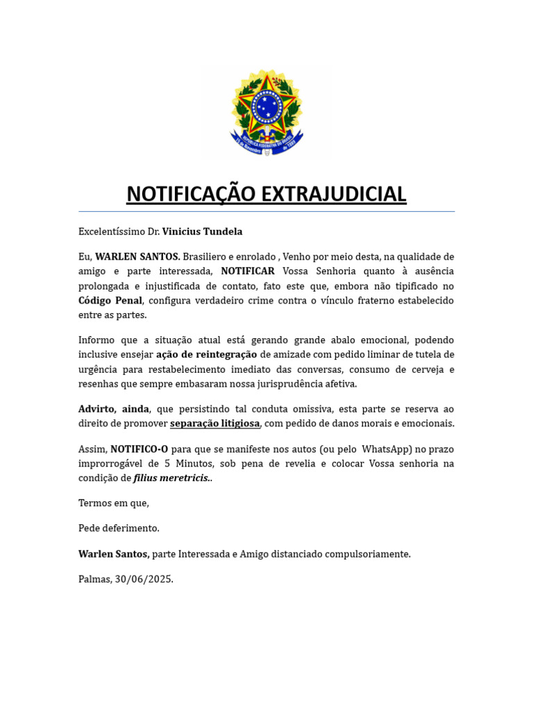 Notificação Extrajudicial via WhatsApp | PDF