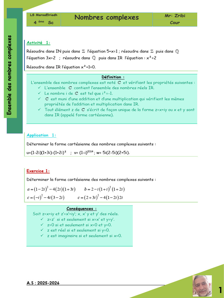 Nombres complexes en terminale S | PDF | Nombre complexe | Analyse ...