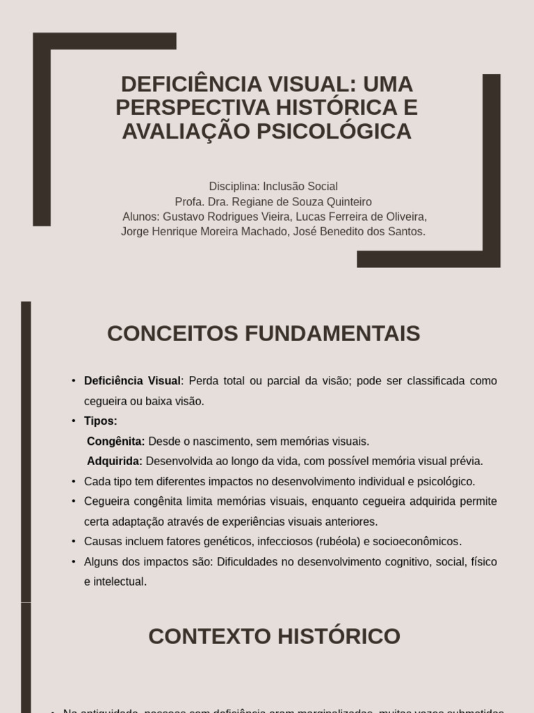 Deficiência Visual j | PDF | Deficiência visual | Psicologia