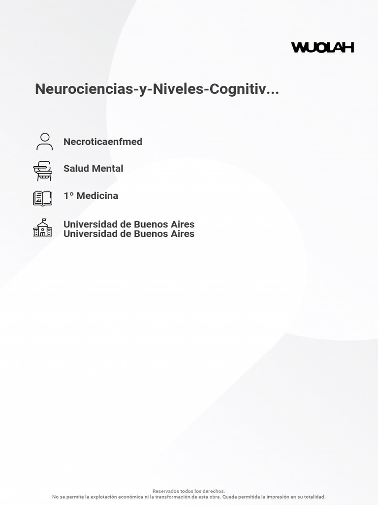 3) Neurociencias y Niveles Cognitivos | PDF | Corteza cerebral | Cerebro