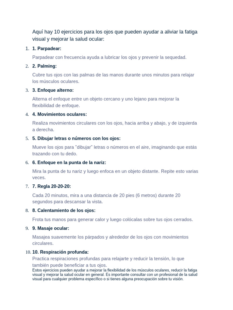 10 Ejercicios para Los Ojos Que Pueden Ayudar A Aliviar La Fatiga ...