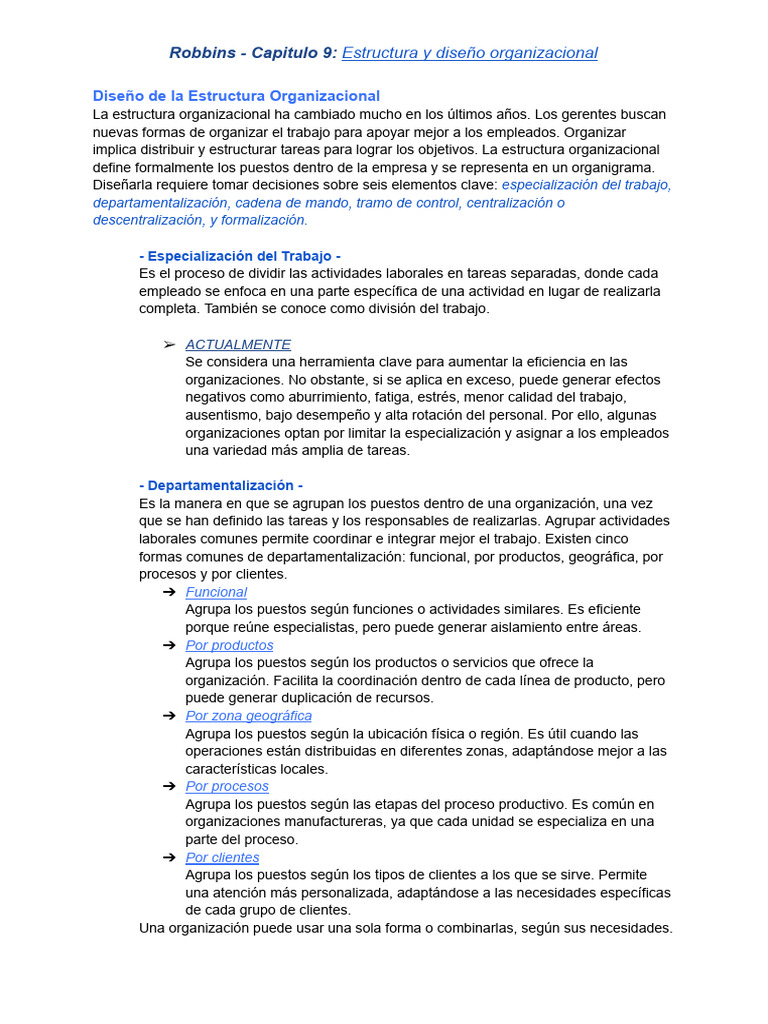 Diseño de La Estructura Organizacional | PDF | Business | Toma de ...