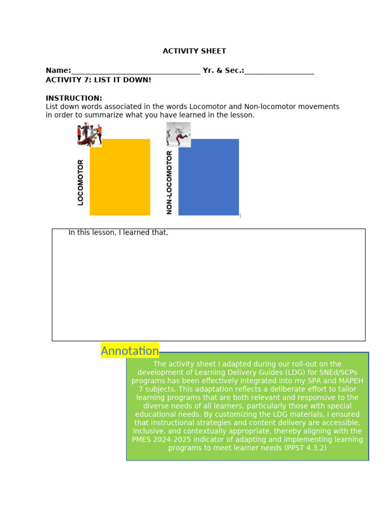 Activity Sheet | PDF