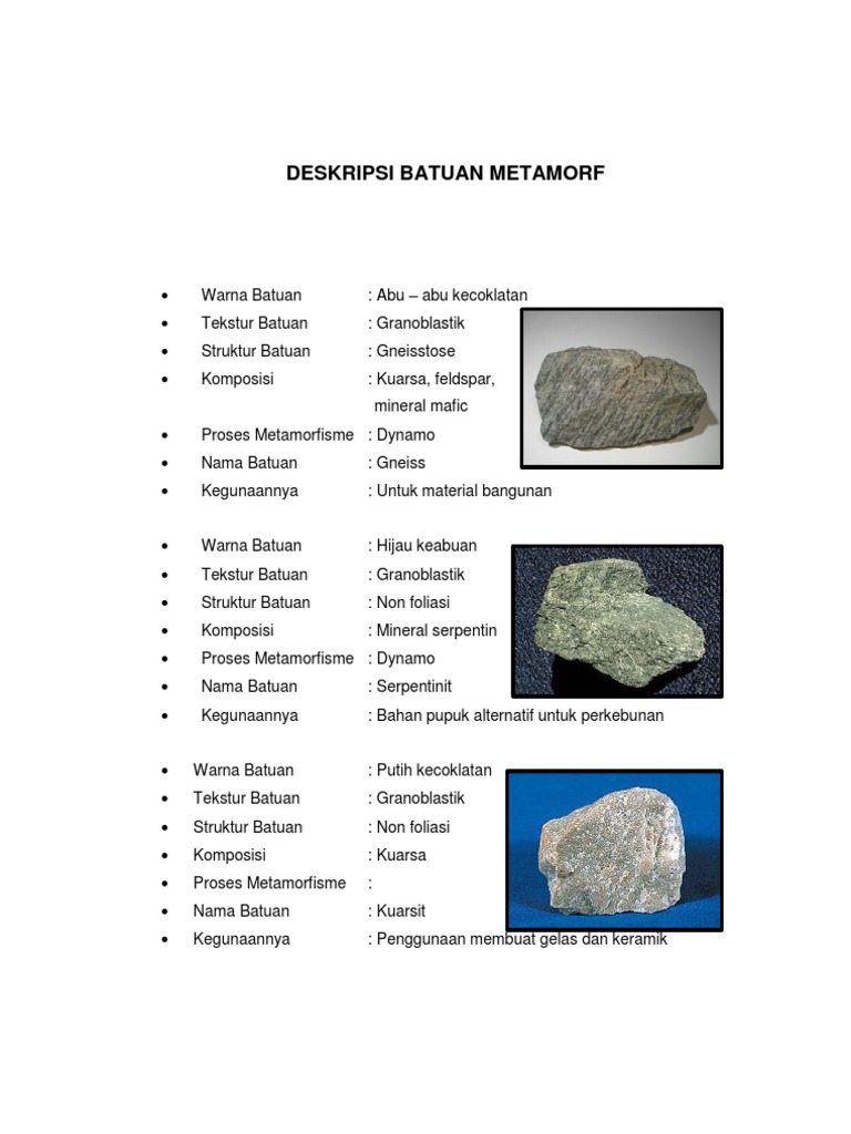 Gambar Batuan Metamorf Galih