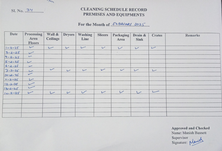 Cleaning Record | PDF