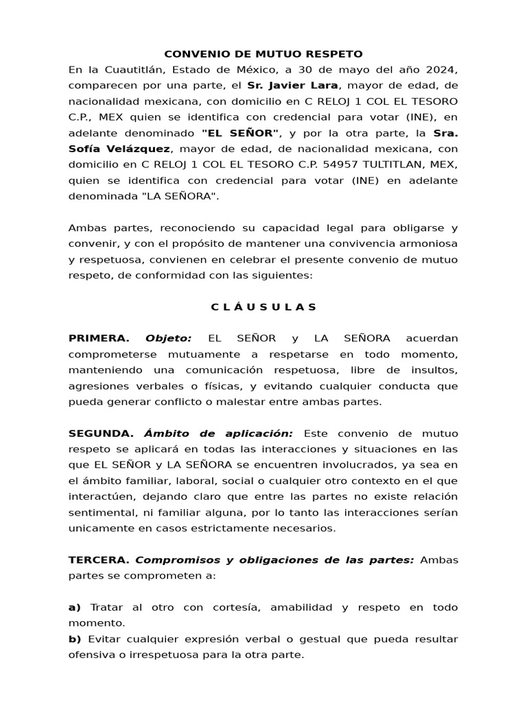 Convenio de Mutuo Respeto 2024 | PDF | Jurisdicción | Justicia