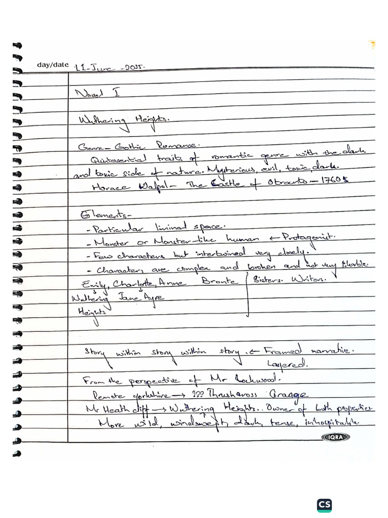 Wuthering Heights Notes | PDF