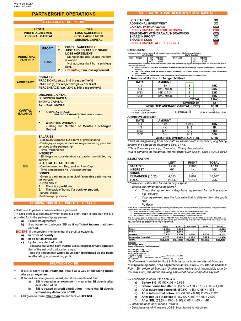Partnership Profit Allocation Guide | PDF | Tax Deduction