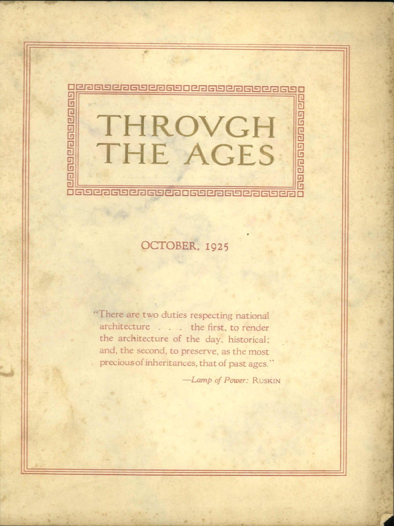 Through The Ages, October 1925 | PDF | Marble | Limestone