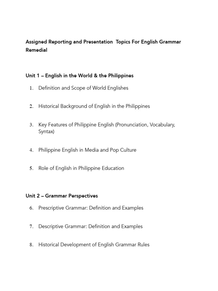 Reporting and Presentation For Grammar | PDF