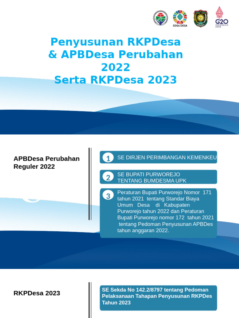 MATERI PERUBAHAN DAN RKPDESA 2023 | PDF