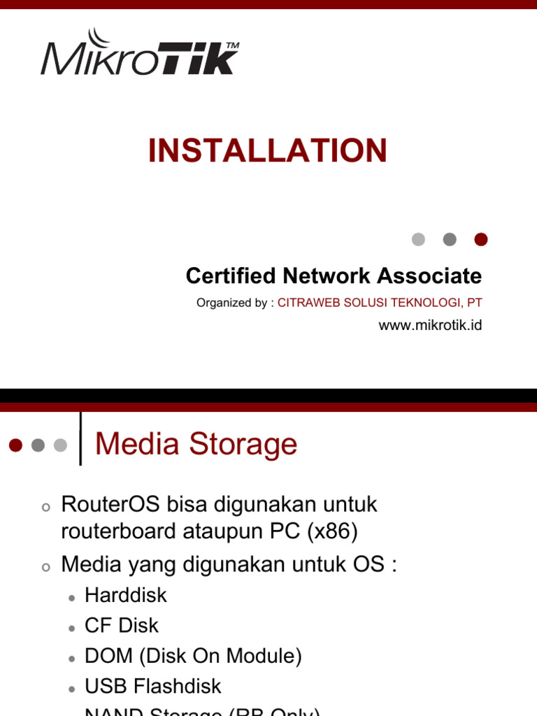 Panduan Instalasi RouterOS MikroTik | PDF