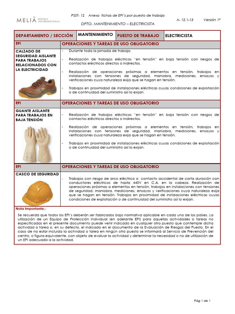 A-12.1-13 EPI - S SSTT Electricista | PDF | Cableado eléctrico ...