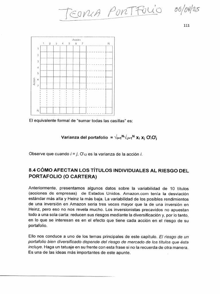 Riesgo y Beta en Portafolios de Inversión | PDF | Modelo de fijación de ...